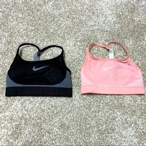 Two Nike girls sports bras, size XS
